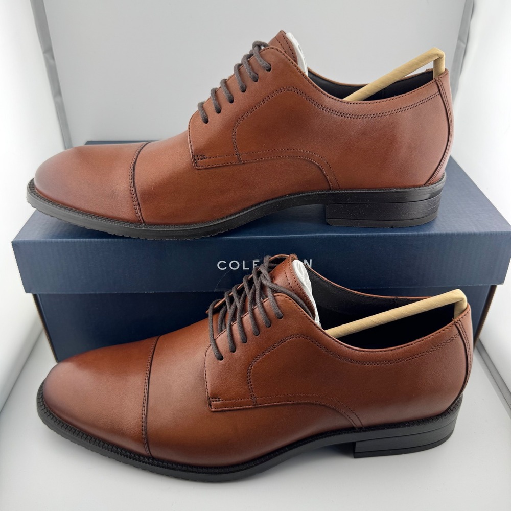 Cole Haan ME Cap Oxford Mens Size 8 British Tan New Leather Dress Shoes C34138